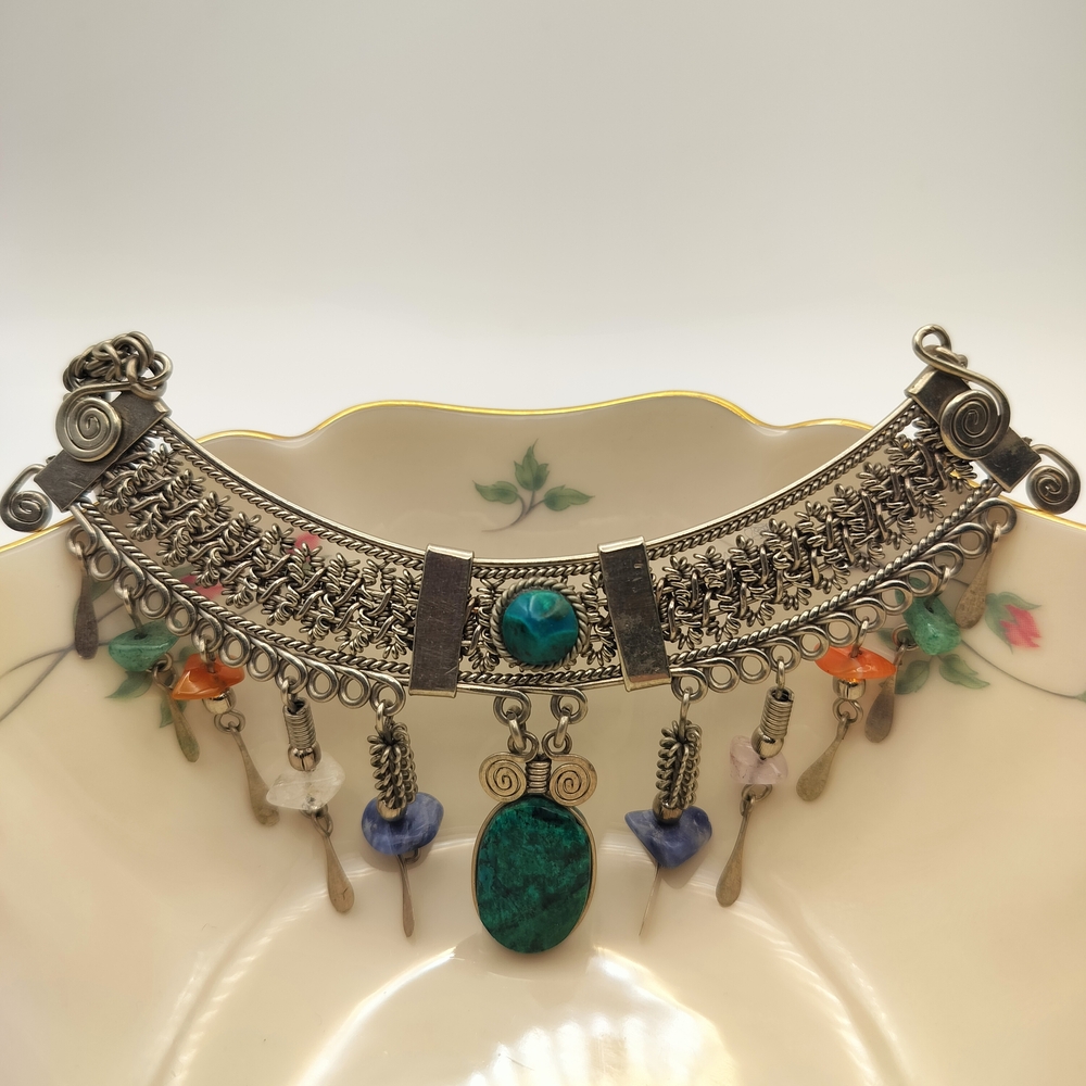 Bohemian Necklace with Multicolor Accents